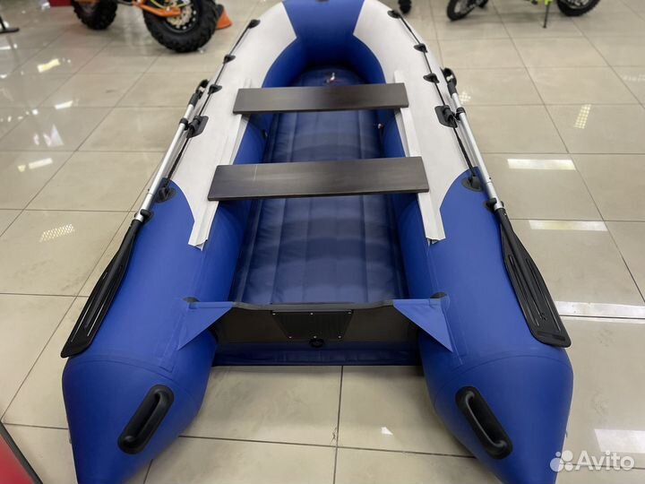 Лодка пвх Hunterboat Стелс 335 аэро синий/белый