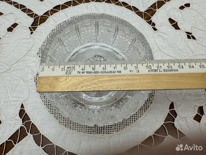 Ваза хрустальная, снежинка, Чехия. Розетки Япония