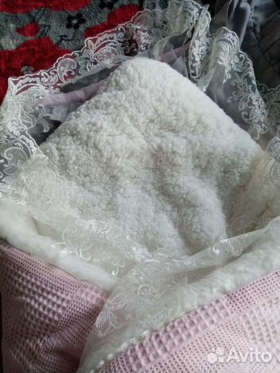 Конверт одеяло на выписку для девочки зима