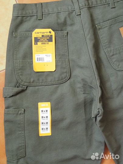 Брюки зимние Carhartt на подкладке 33W 32L