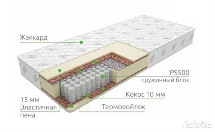 Кровать двуспальная с матрасом