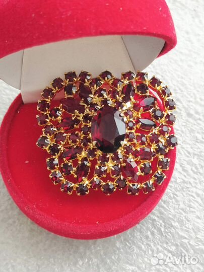 Шикарная брошь с Камнями Брошка Красивая Винтаж Че