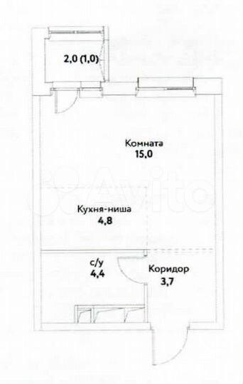 Квартира-студия, 28,9 м², 35/41 эт.