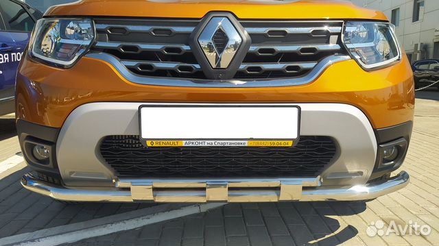 Renault Duster2021 Защита перед. бампера двойная
