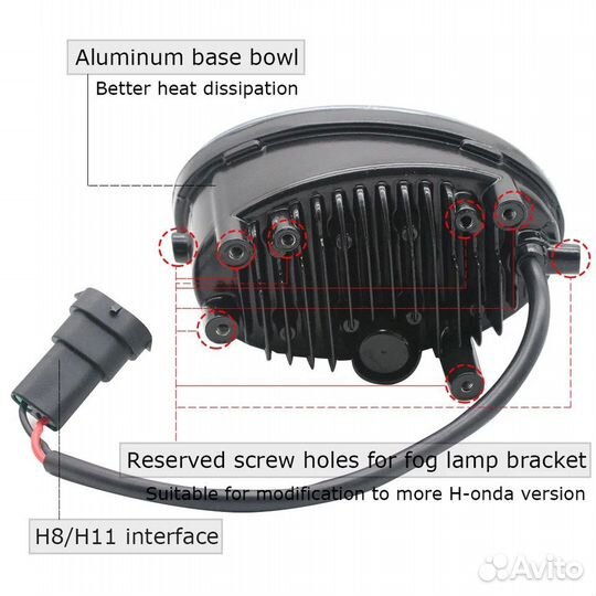 Туманки передние honda civic/accord/fit 2шг LED