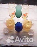 Хрустальный салатник цветное стекло бу