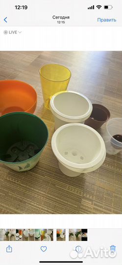 Горшки под цветы домашние 7штук