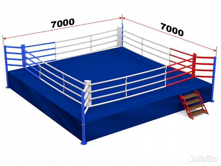 Ринг боксерский на подиуме размер 8х8х1 м, боева