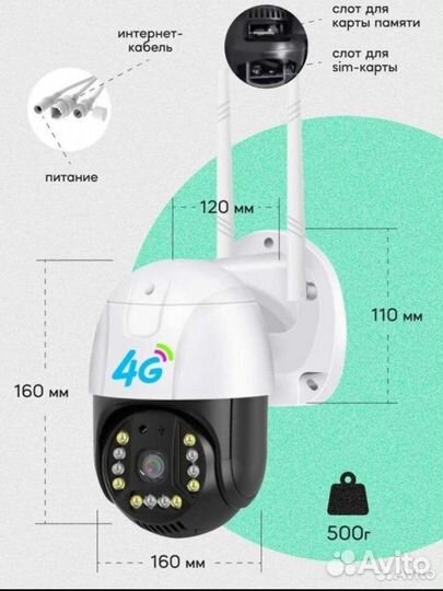 Камера видеонаблюдения уличная 4g