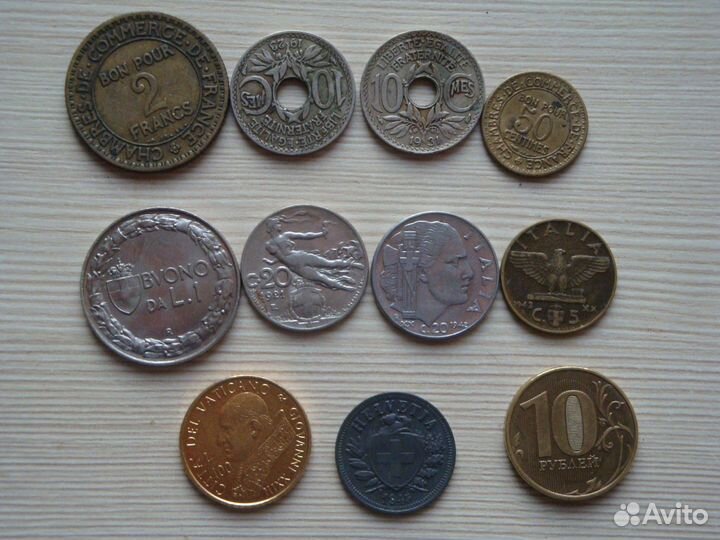 Монеты Италии, Франции, Германии, Ватикан и др