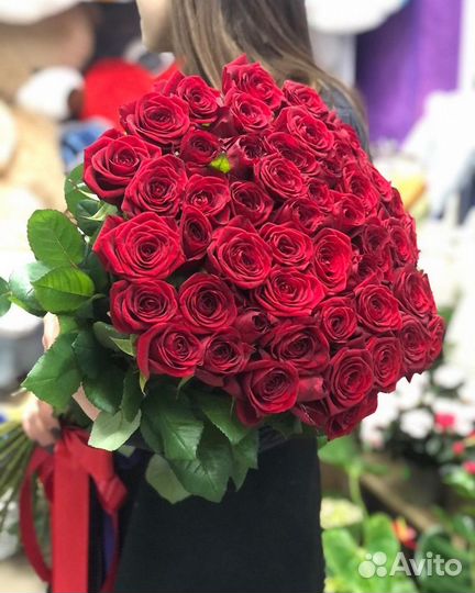 Розы 51, 101, свежие цветы букеты с доставкой