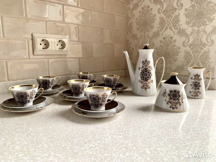 Сервиз кофейный ссср,костяной фарфор, RPR