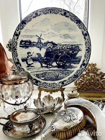 Винтаж: Настенная тарелка делфт - Delft Holland