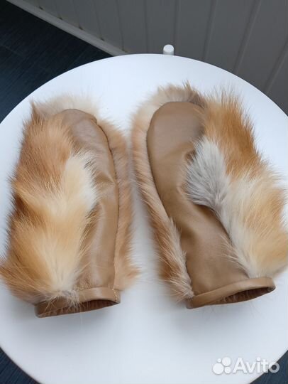 Варежки из рыжей лисы
