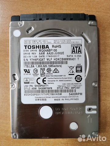 Hdd 1Tb Toshiba для ноутбука