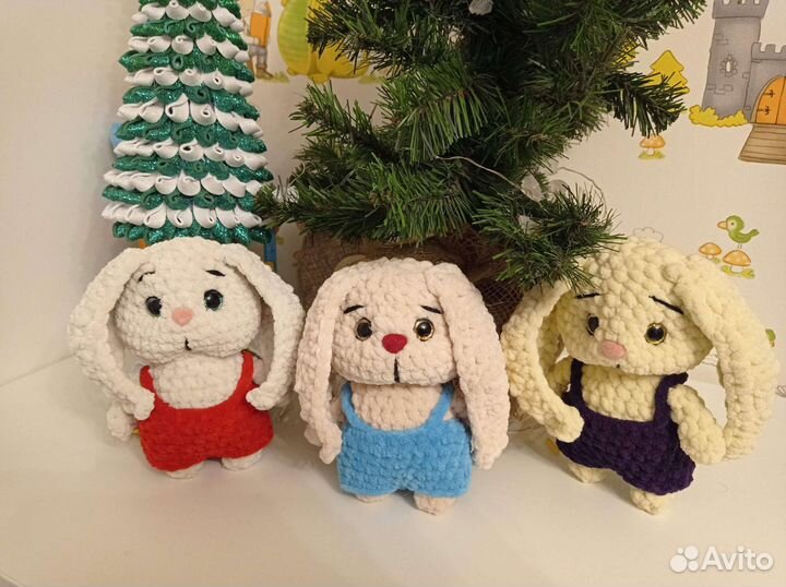 Вязаные зайки, вязаная игрушка