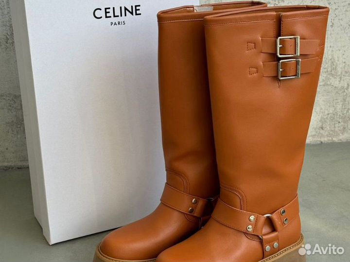 Celine сапоги натуральная кожа