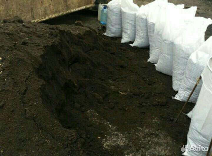 Чернозём, песок, навоз, торф в мешках и россыпью