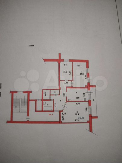 3-к. квартира, 83,8 м², 2/4 эт.