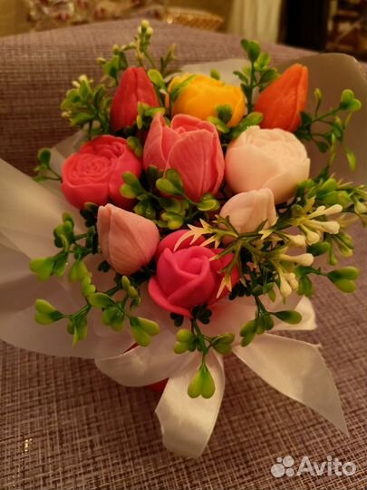 Букет из мыла в конусе