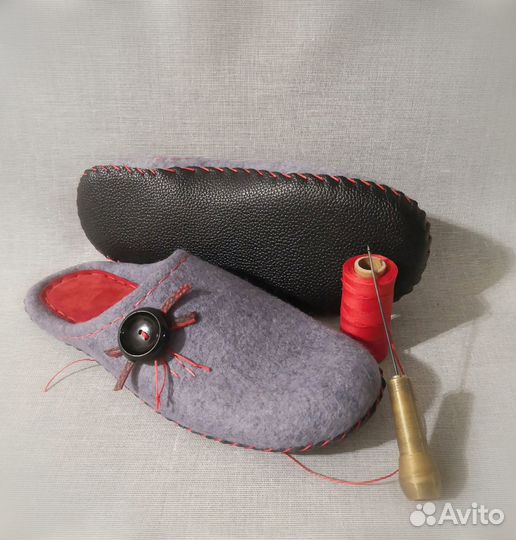 Тапки мужские валяные. ручная работа