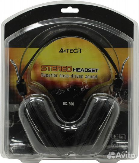 Наушники с микрофоном (гарнитура) A4Tech HS-200