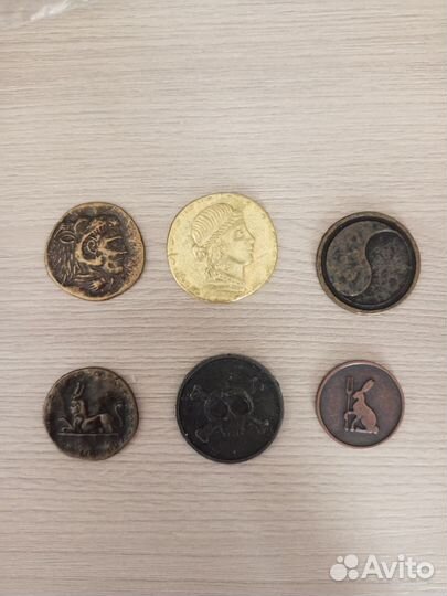 Монеты магнит набор 6 штук