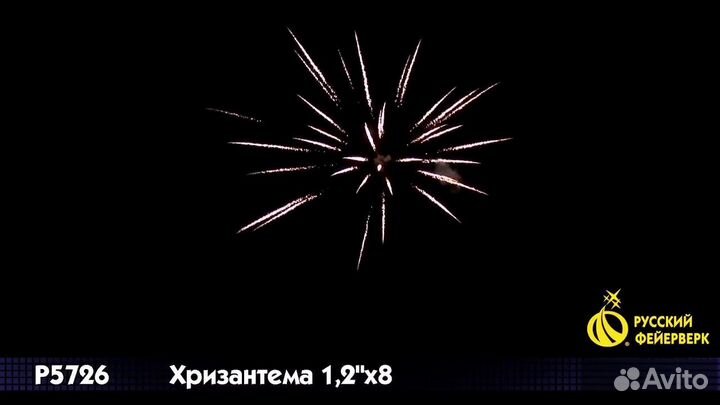 Салют, Римская Свеча Хризантема 8 залпов