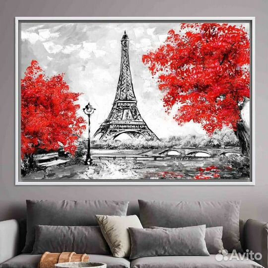Эйфелева башня красивая картина в интерьер