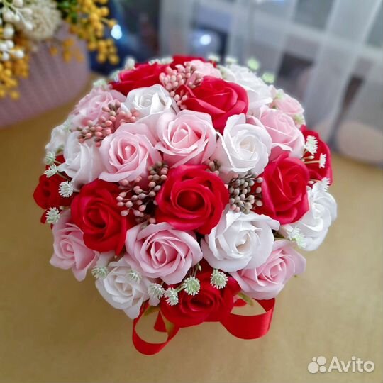 Букеты из мыльных роз