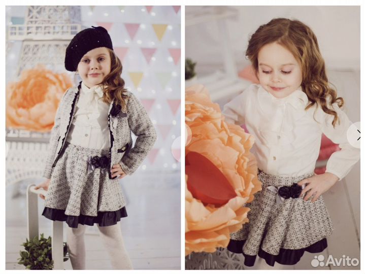 Костюм нарядное платье пиджак юбка 98-104 см