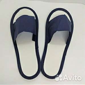 Тапочки одноразовые синие с открытым мысом