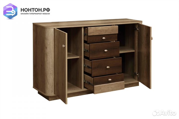 Комод с 4-мя ящиками Фантазия дуб каньон / дуб кал