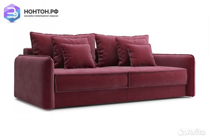 Диван тик-так Антей 3-х местный бордовый