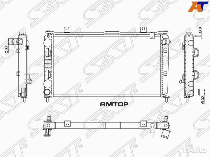 SAT SG-LD0001-1-R Радиатор Datsun mi-Do 14- / on-D