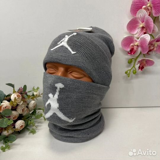 Шапка + снуд (шарф) Jordan Nike осень - зима