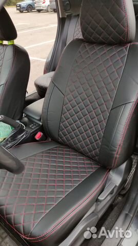 Автомобильные чехлы красная строчка