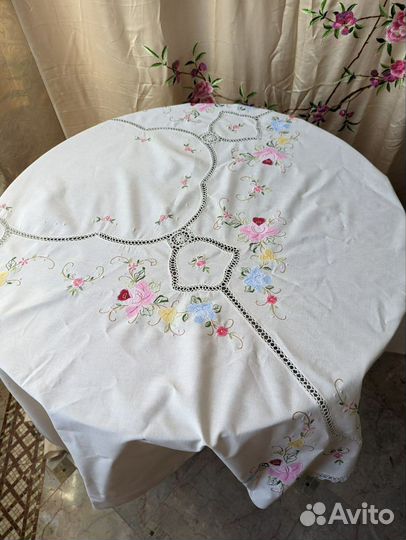 Скатерть винтажная хлопок б/у
