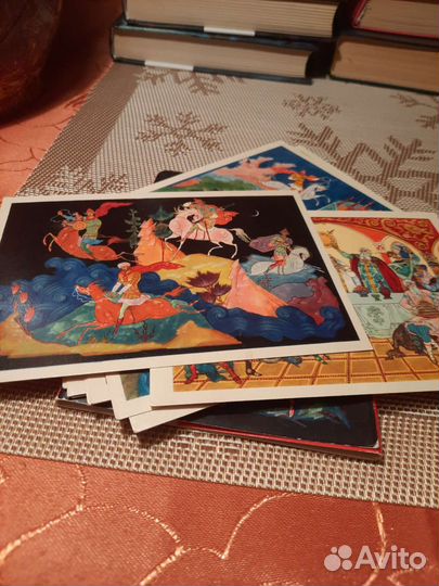 Открытки коллекционные. Палех. Поэмы Пушкина