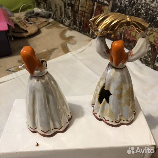 2 фарфоровые статуэтки «Девушка со снопом» СССР