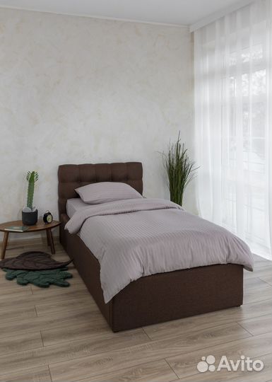 Кровать с матрасом 80х200 Марсель в рогожке