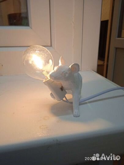 Декоративный светильник крыса с лампочкой