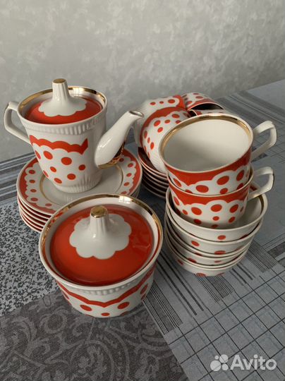 Сервиз чайный «Горошек» - фарфор СССР