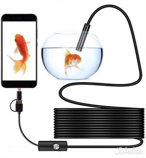 Эндоскоп гибкая камера 1 метр