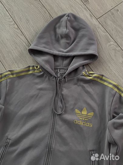 Винтажная олимпийка зип худи Adidas L оригинал