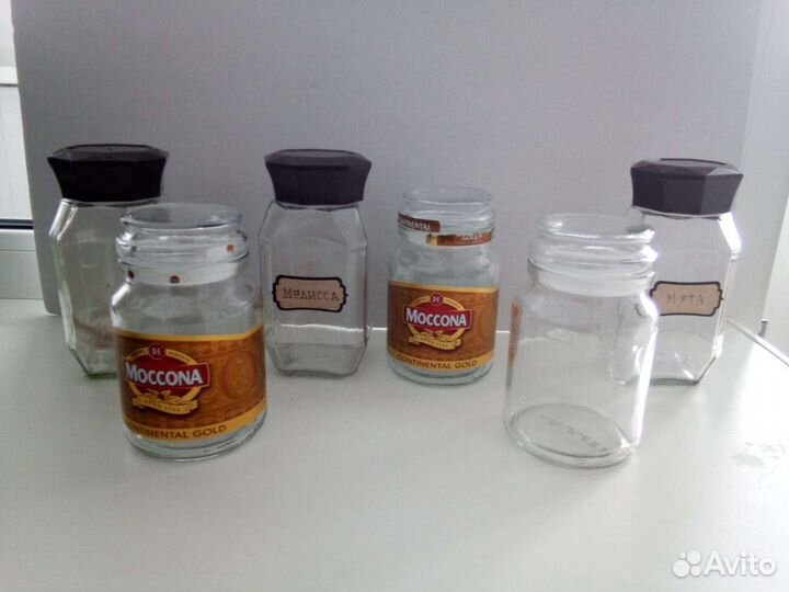 Стеклянные банки от кофе