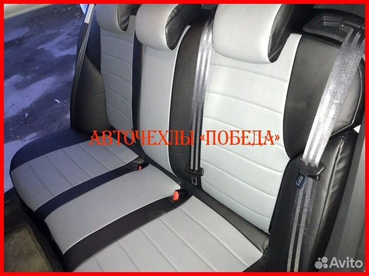 Чехлы Citroen C4 Sd из экокожи чёрно-серые Классик