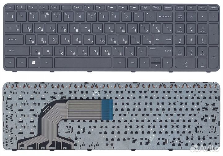 Клавиатура HP Pavilion 15-e черная с рамкой