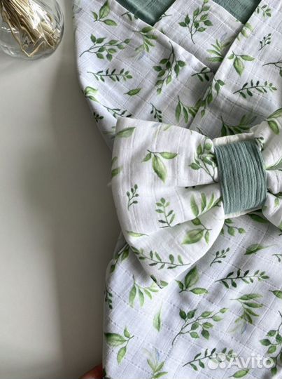 Муслиновый плед для малышей с бантиками