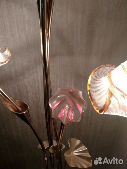 Торшер напольный со стеклянным столиком